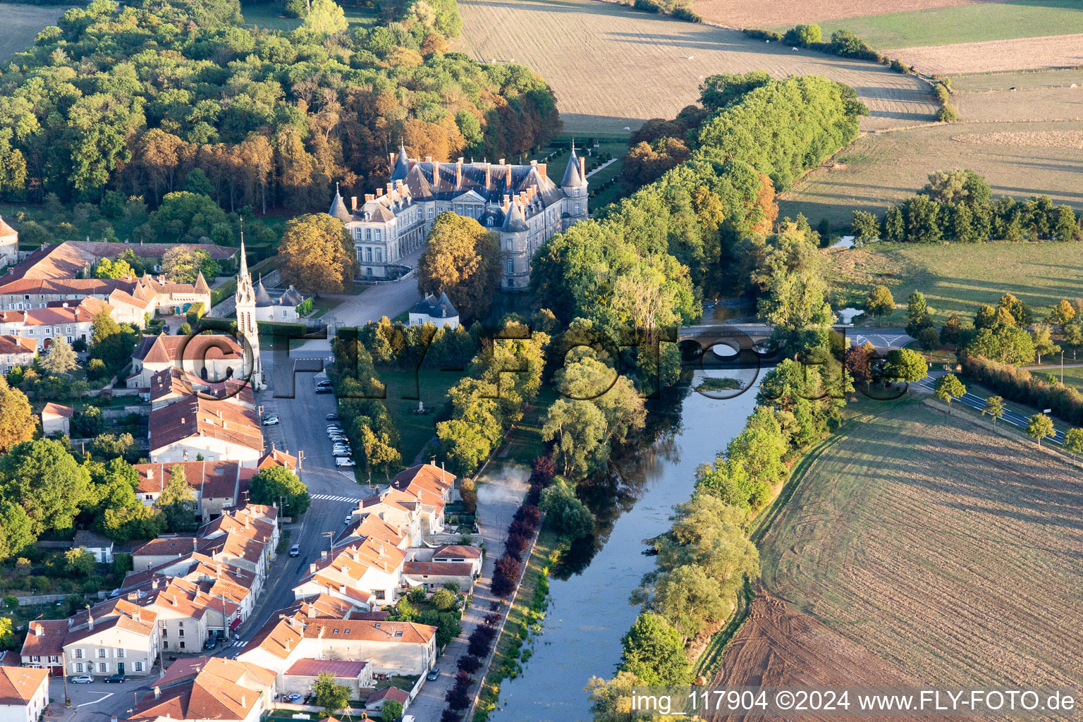 Oblique view of Chateau de Haroué in Haroué in the state Meurthe et Moselle, France