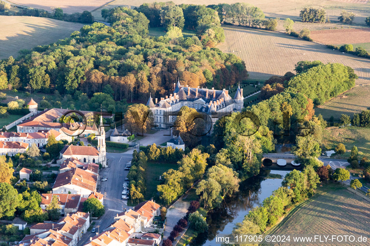 Chateau de Haroué in Haroué in the state Meurthe et Moselle, France from above