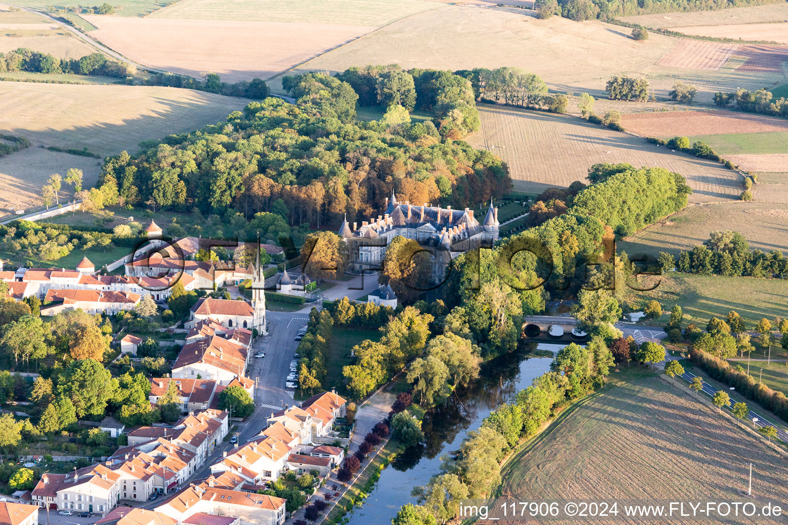 Chateau de Haroué in Haroué in the state Meurthe et Moselle, France out of the air