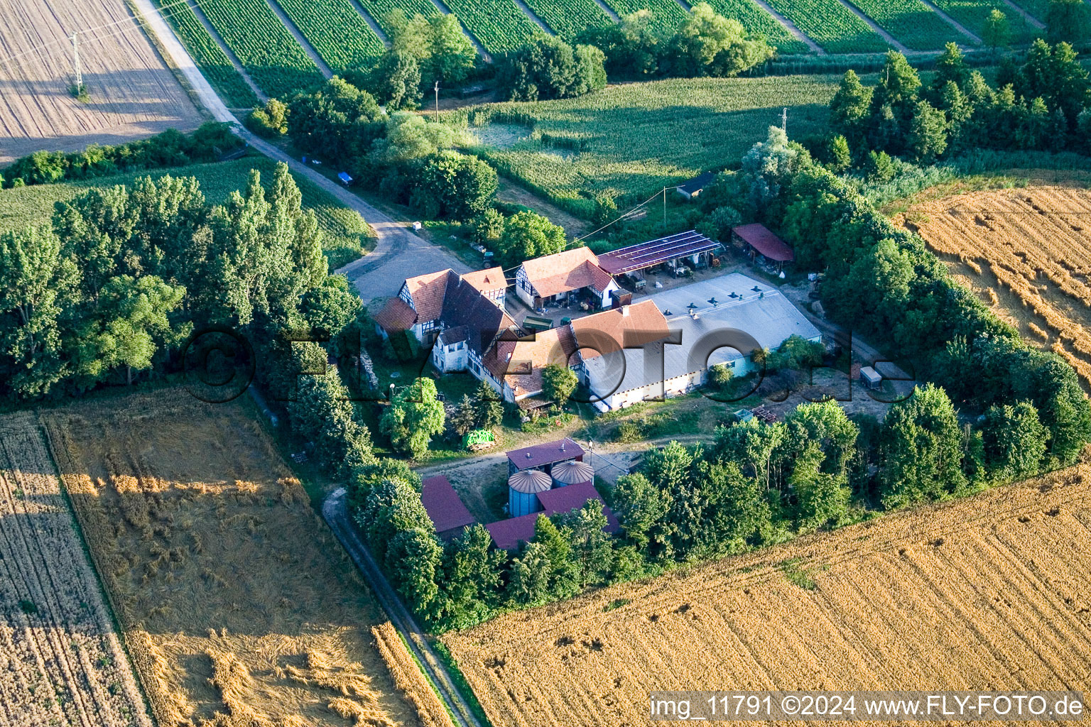 At Erlenbach, Leistenmühle in Kandel in the state Rhineland-Palatinate, Germany out of the air