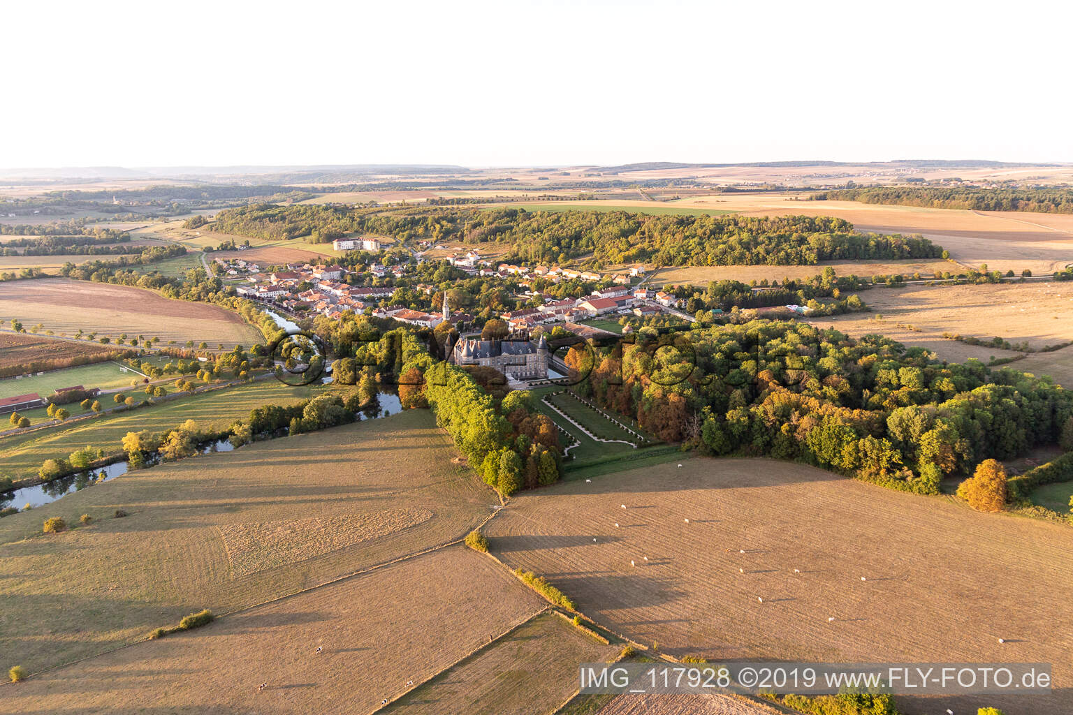 Drone image of Chateau de Haroué in Haroué in the state Meurthe et Moselle, France