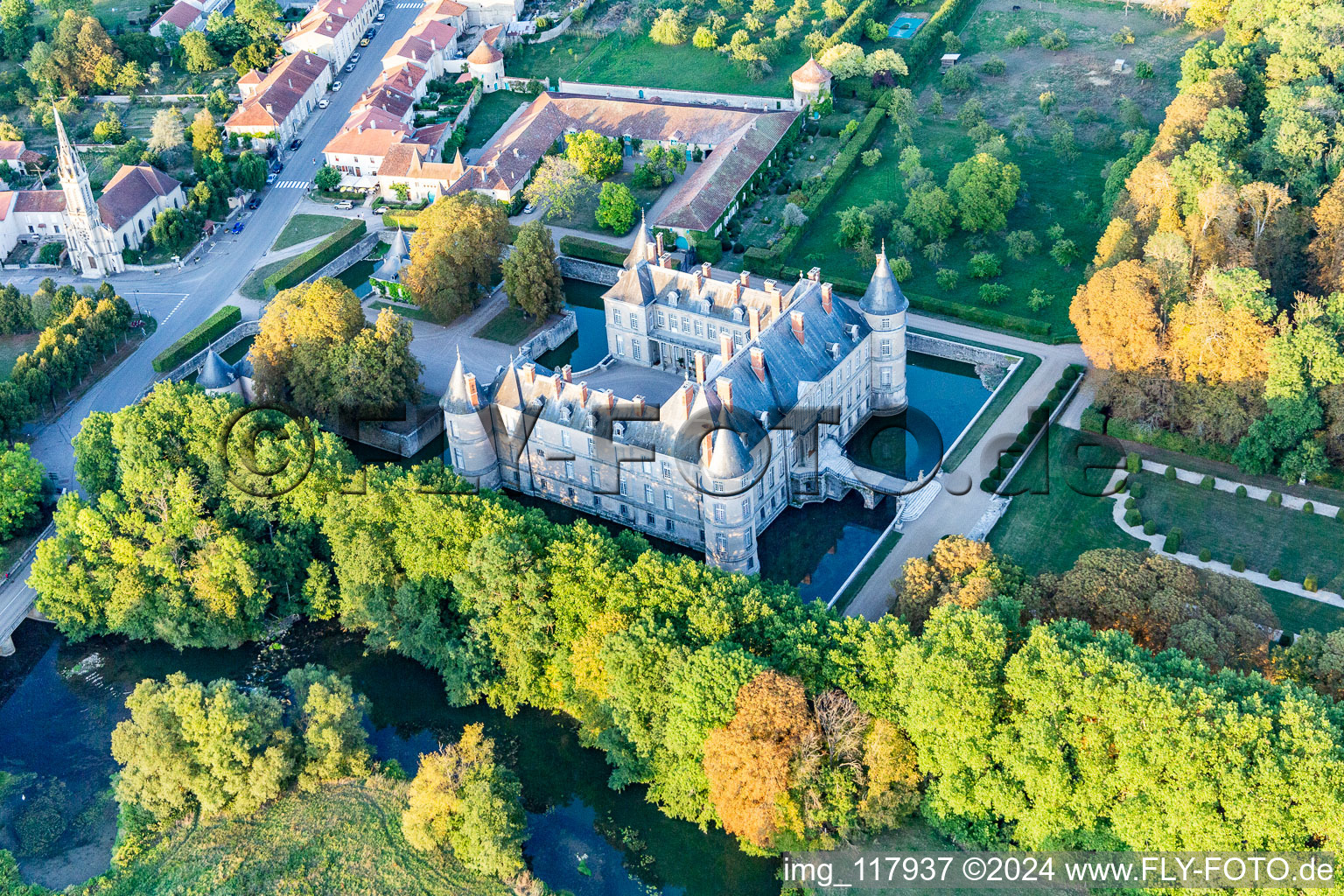 Aerial photograpy of Chateau de Haroué in Haroué in the state Meurthe et Moselle, France