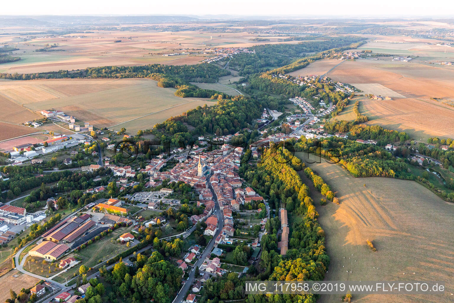 Aerial view of Vézelise in the state Meurthe et Moselle, France
