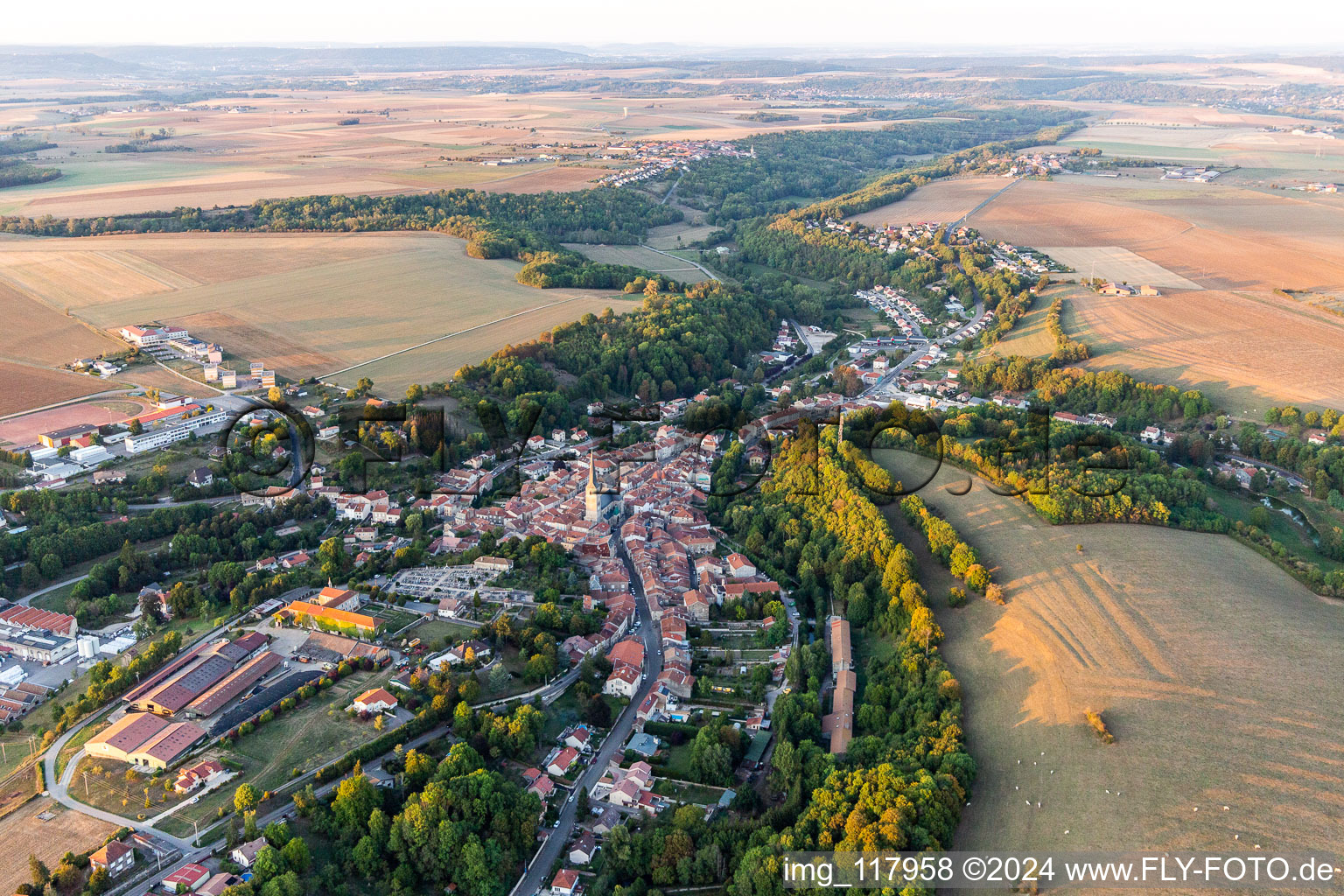 Aerial view of Vézelise in the state Meurthe et Moselle, France