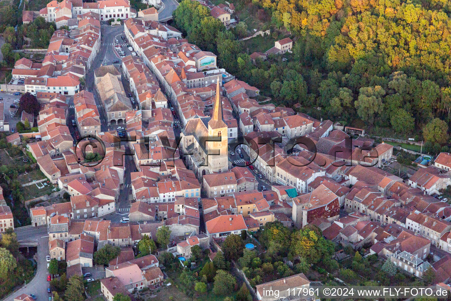 Aerial photograpy of Vézelise in the state Meurthe et Moselle, France