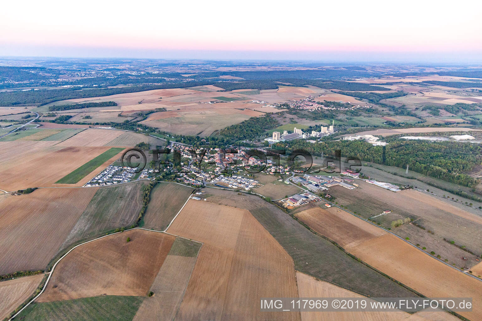 Aerial view of Xeuilley in the state Meurthe et Moselle, France