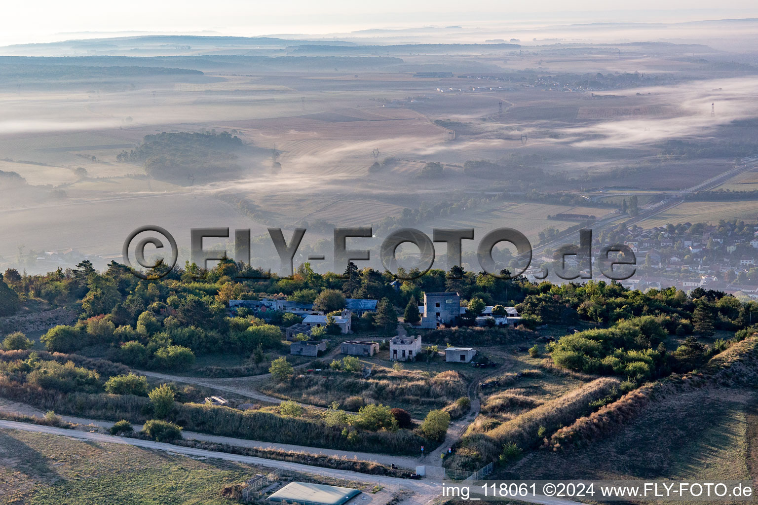 Bird's eye view of Airport Pont-Saint-Vincent in Pont-Saint-Vincent in the state Meurthe et Moselle, France