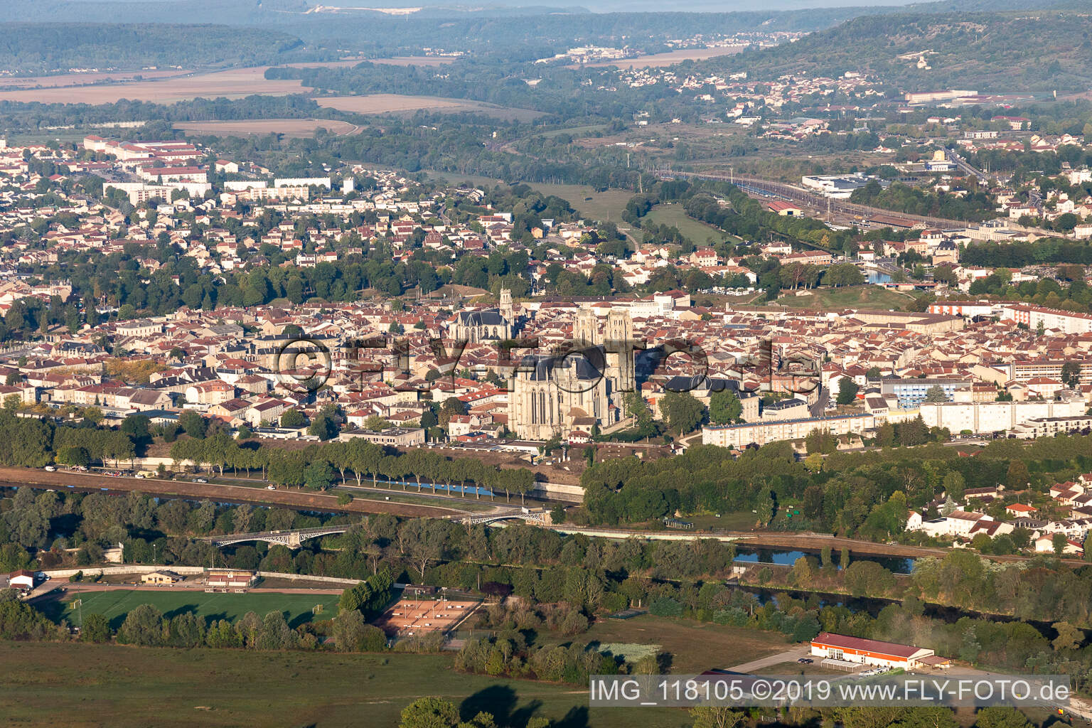 Aerial view of Toul in the state Meurthe et Moselle, France