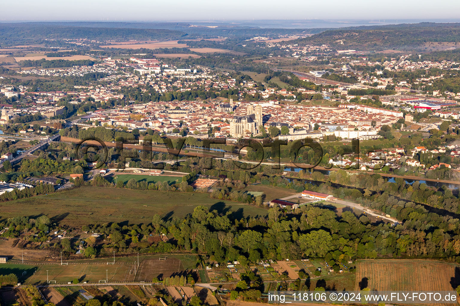 Aerial photograpy of Toul in the state Meurthe et Moselle, France