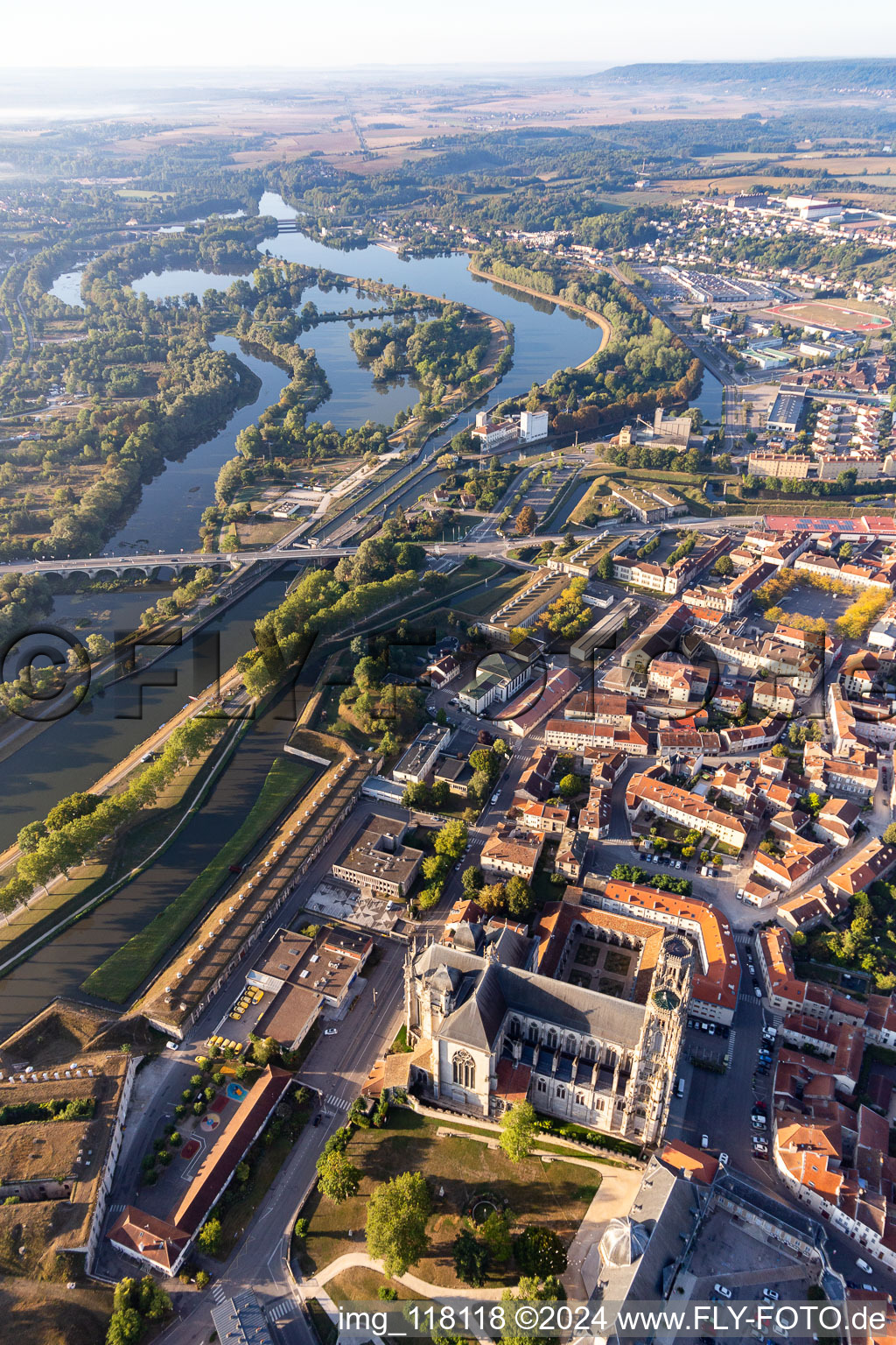 Cathedrale Saint-Etienne de Toul in Toul in the state Meurthe et Moselle, France out of the air