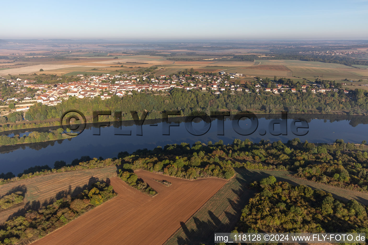 Aerial view of Villey-Saint-Étienne in the state Meurthe et Moselle, France