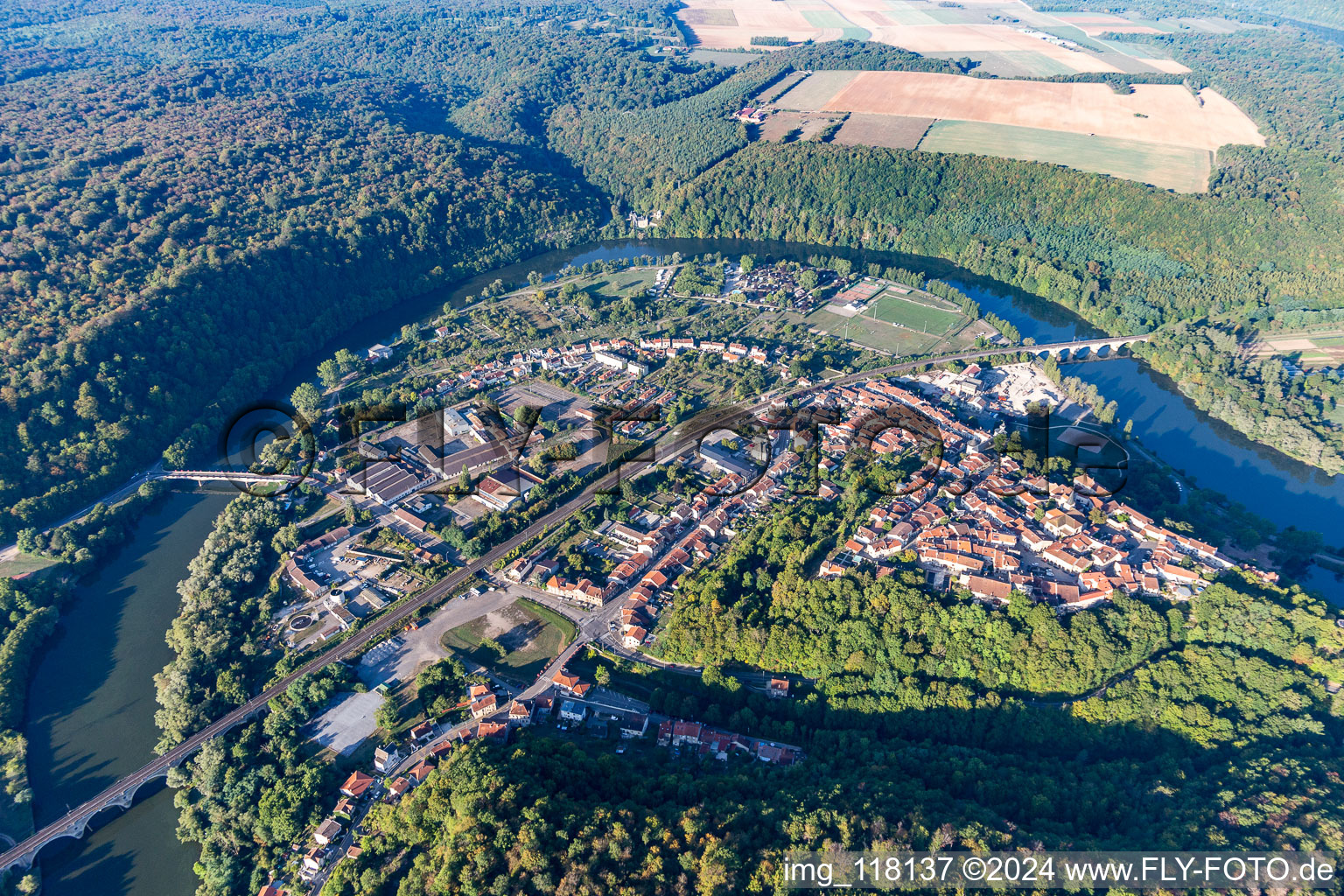 Aerial view of Liverdun in the state Meurthe et Moselle, France