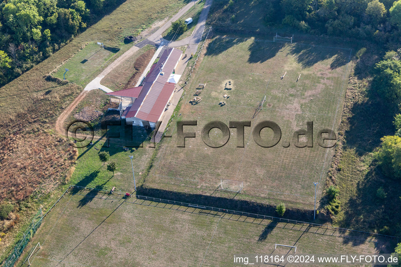 Football field in Amance in the state Meurthe et Moselle, France