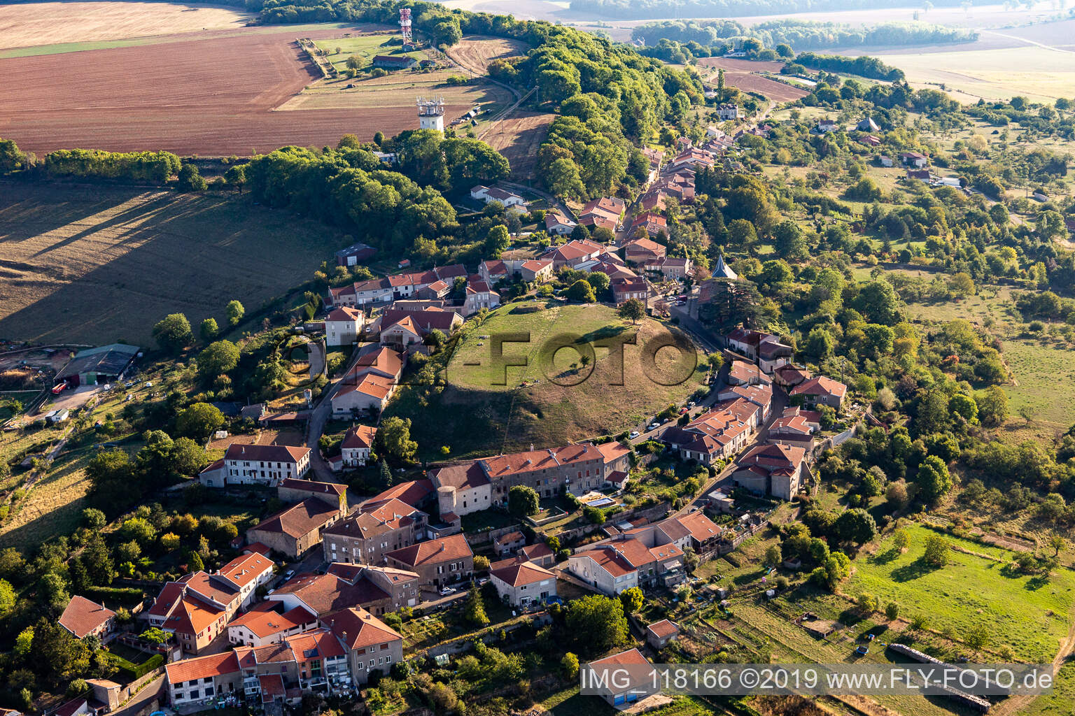 Aerial view of Amance in the state Meurthe et Moselle, France