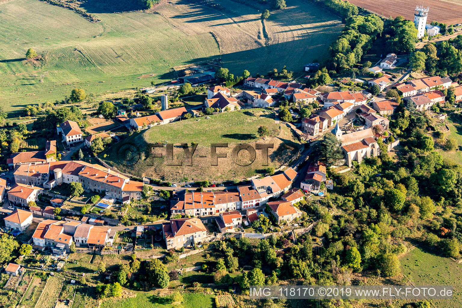 Aerial photograpy of Amance in the state Meurthe et Moselle, France