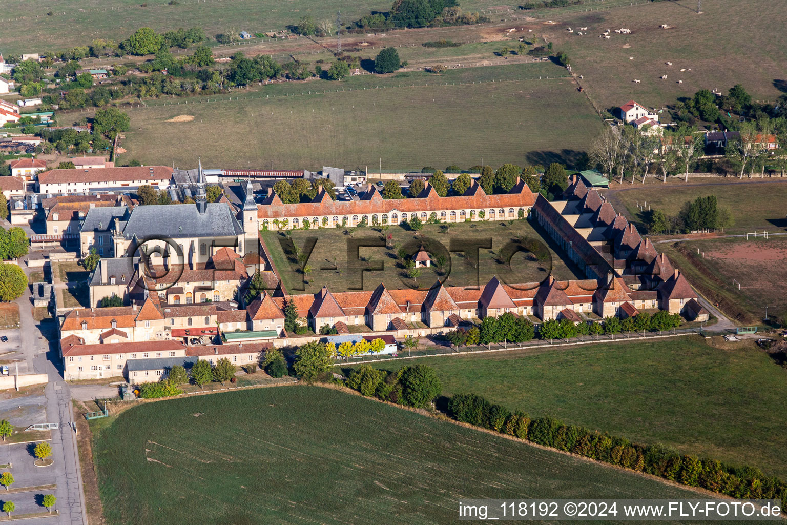 Building complex of the former monastery Abbaye de Bosserville and today Private Vocational School Saint Michell in Art-sur-Meurthe in Grand Est, France