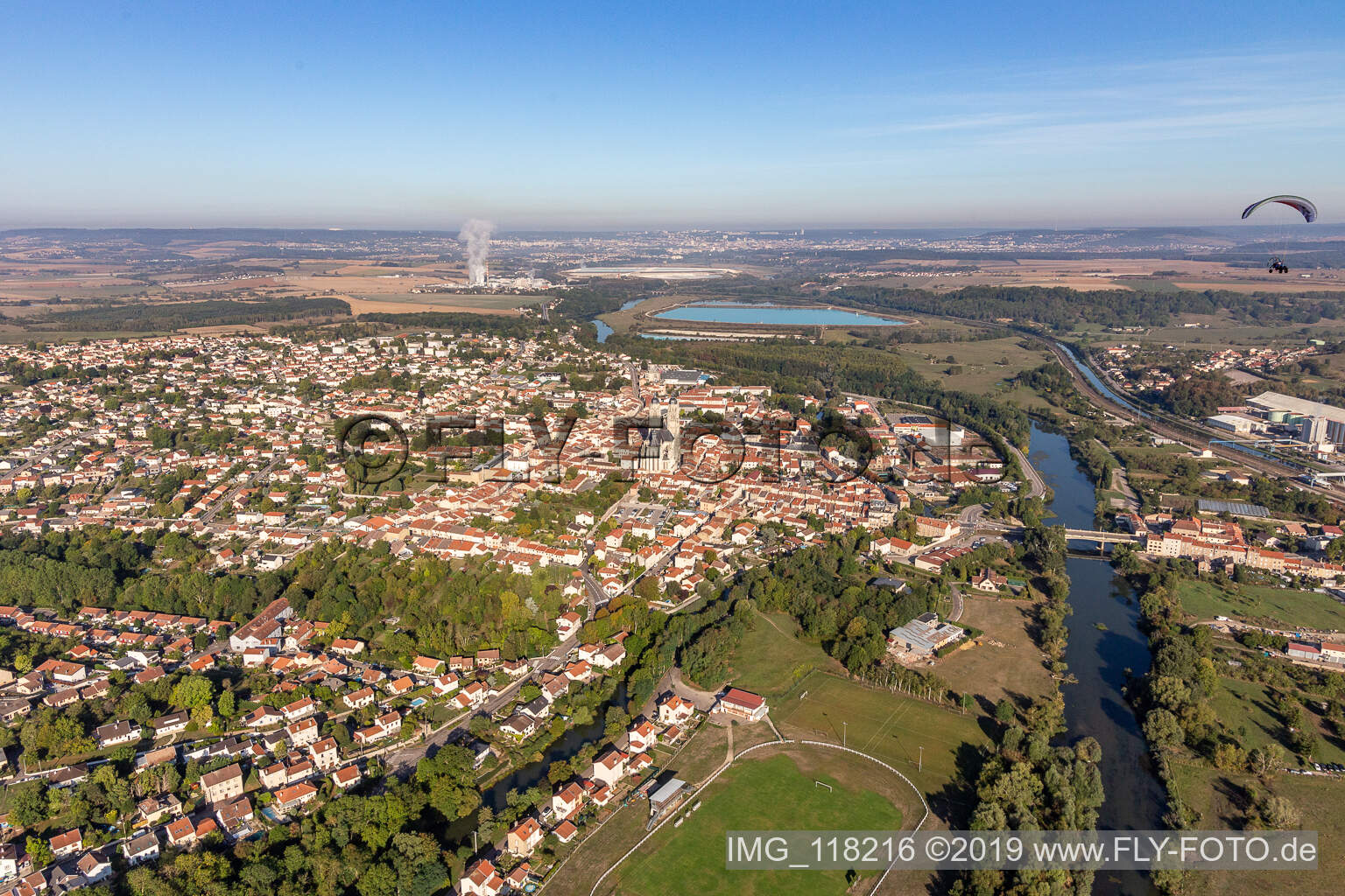 Aerial view of Saint-Nicolas-de-Port in the state Meurthe et Moselle, France