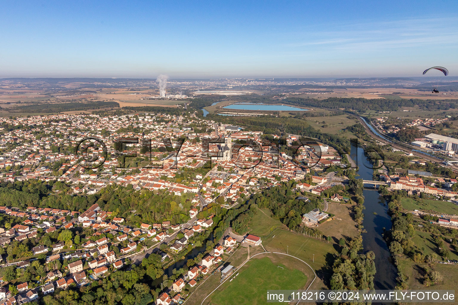 Aerial view of Saint-Nicolas-de-Port in the state Meurthe et Moselle, France