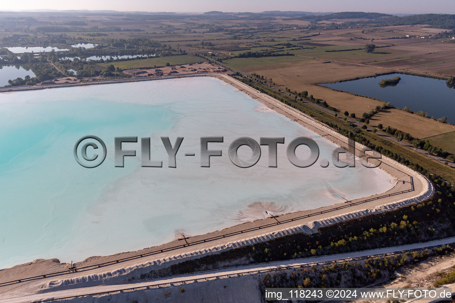 Salt pans in Rosières-aux-Salines in the state Meurthe et Moselle, France seen from above