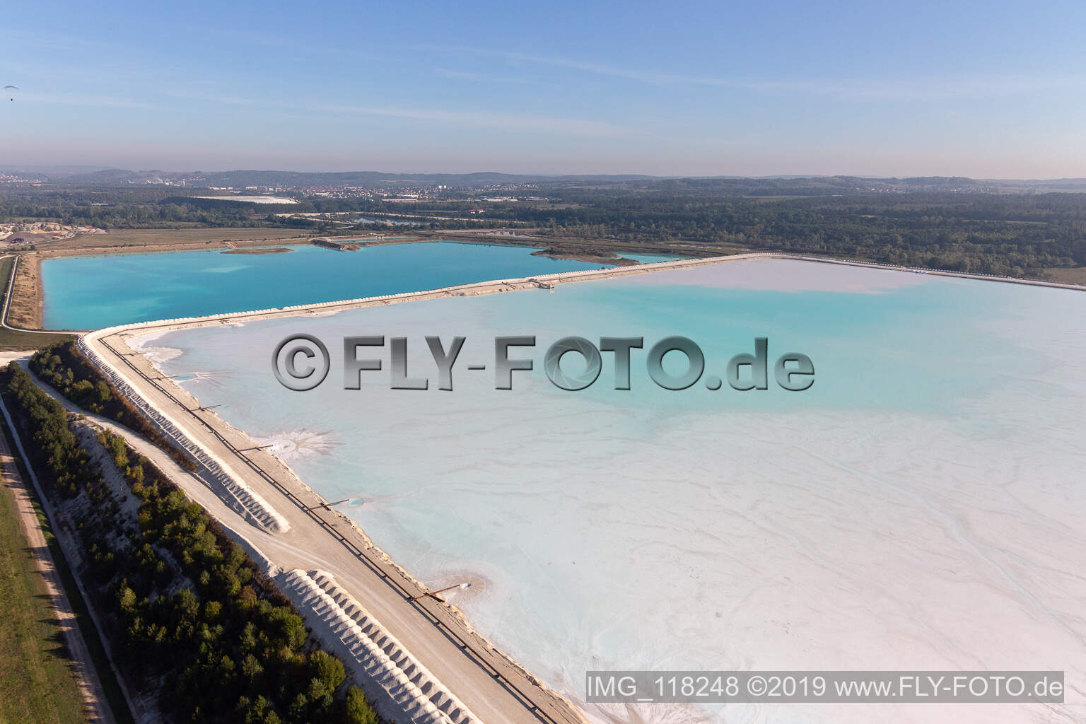 Drone recording of Salt pans in Rosières-aux-Salines in the state Meurthe et Moselle, France