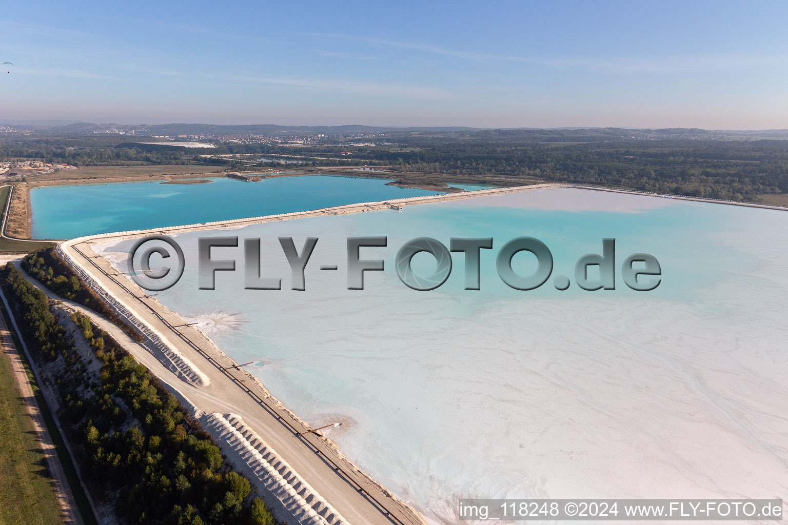 Drone recording of Salt pans in Rosières-aux-Salines in the state Meurthe et Moselle, France