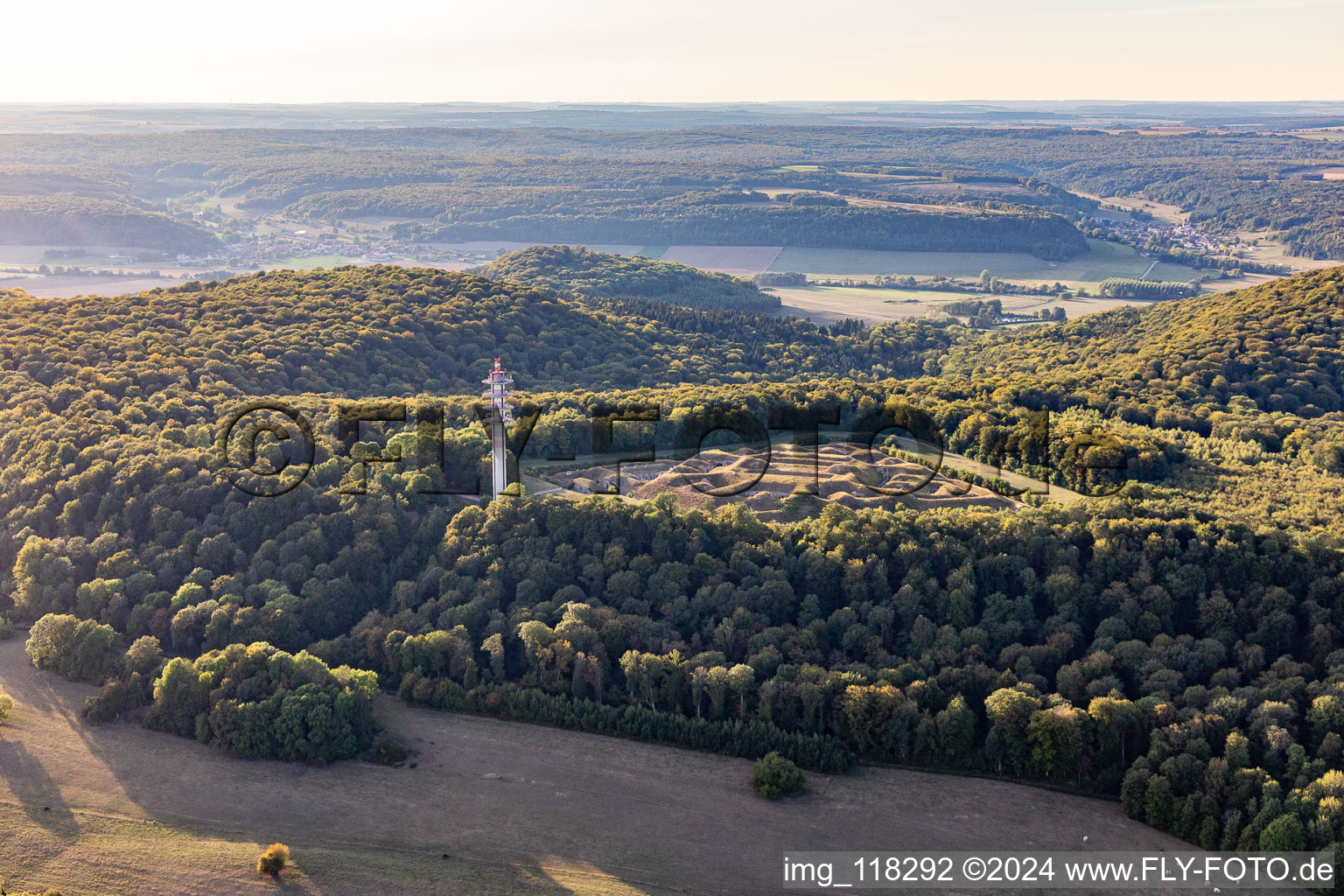 Aerial view of Mont-lès-Neufchâteau in the state Vosges, France