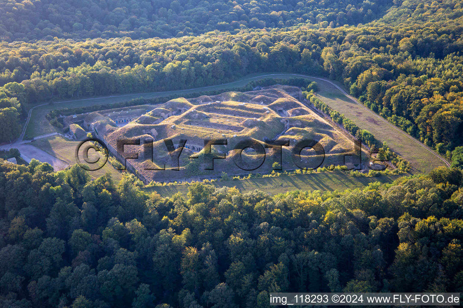 Fragments of the fortress " Fort de Bourlemont " in Mont-les-Neufchateau in Grand Est, France