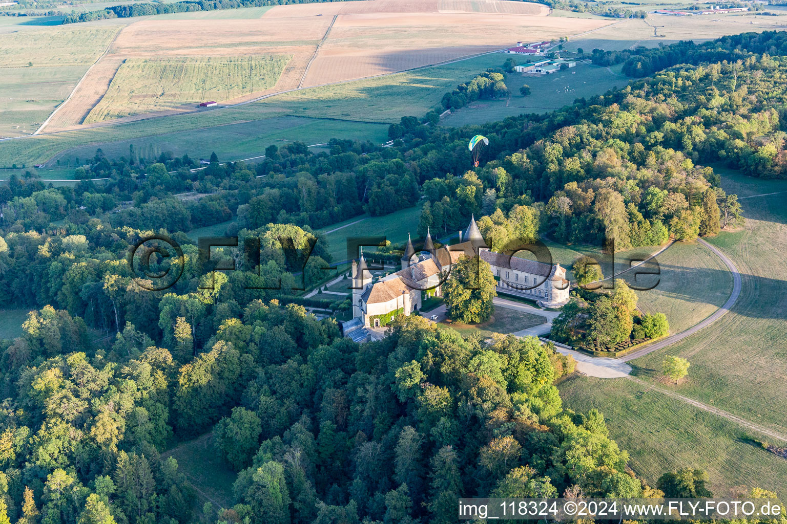 Chateau de Bourlémont in Frebécourt in the state Vosges, France out of the air