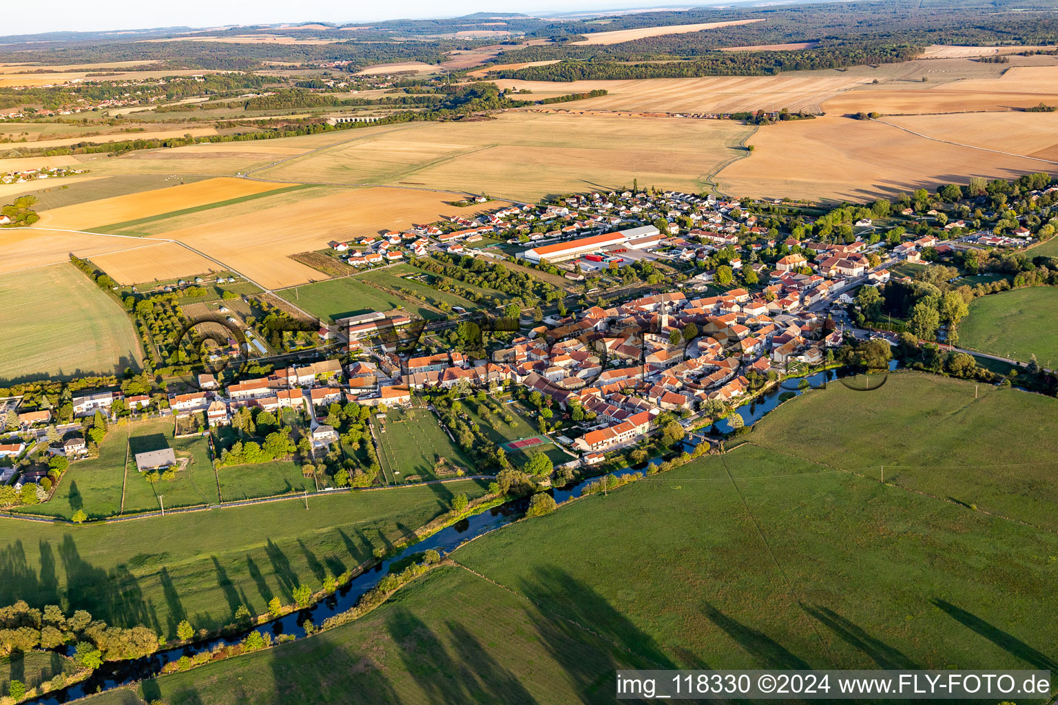 Aerial photograpy of Coussey in the state Vosges, France