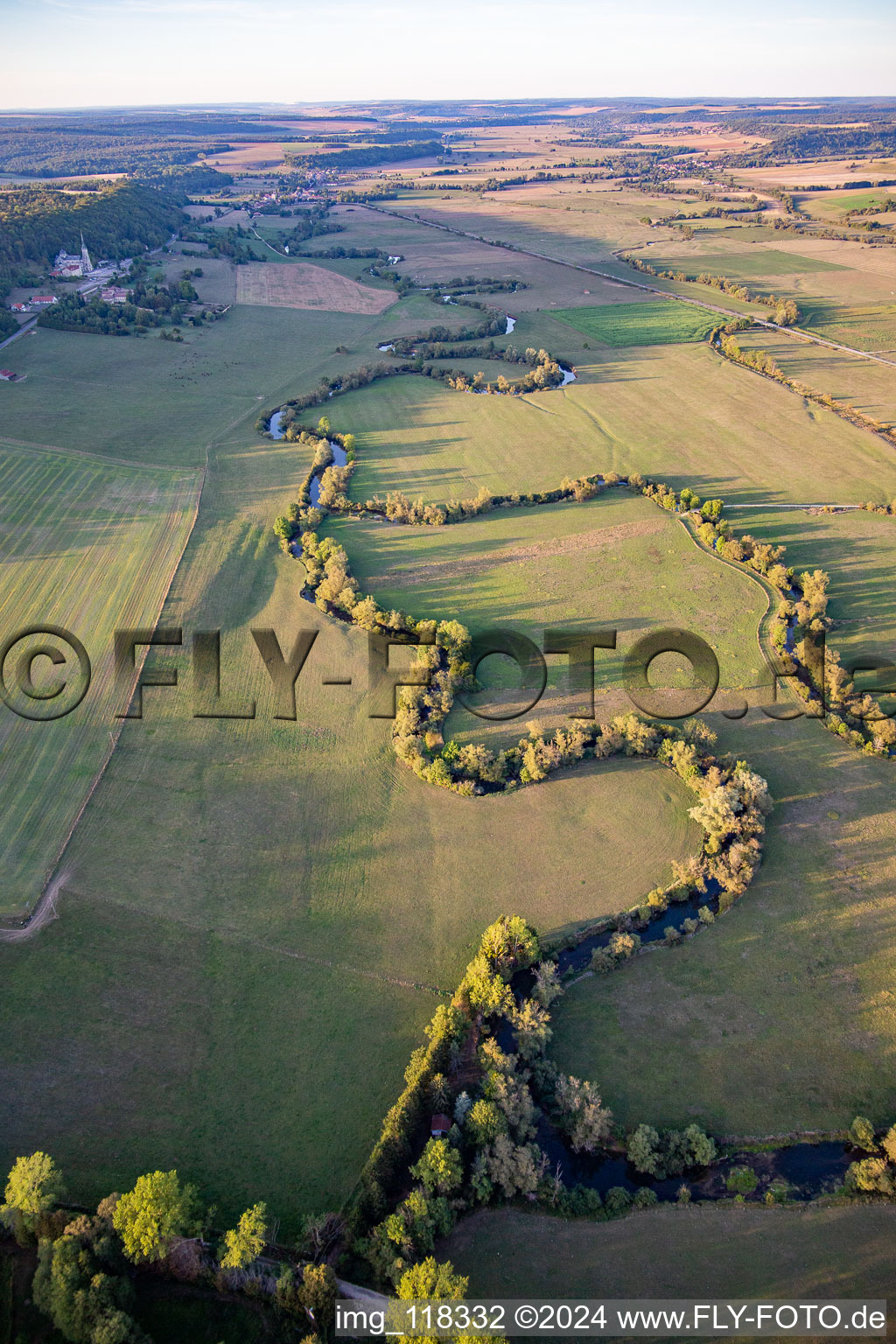 Aerial view of The Meuse in Coussey in the state Vosges, France