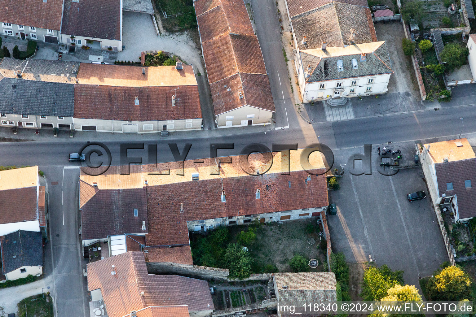 Aerial view of Birthplace of Joan of Arc / Maison Natale de Jeanne d'Arc in Domrémy-la-Pucelle in the state Vosges, France