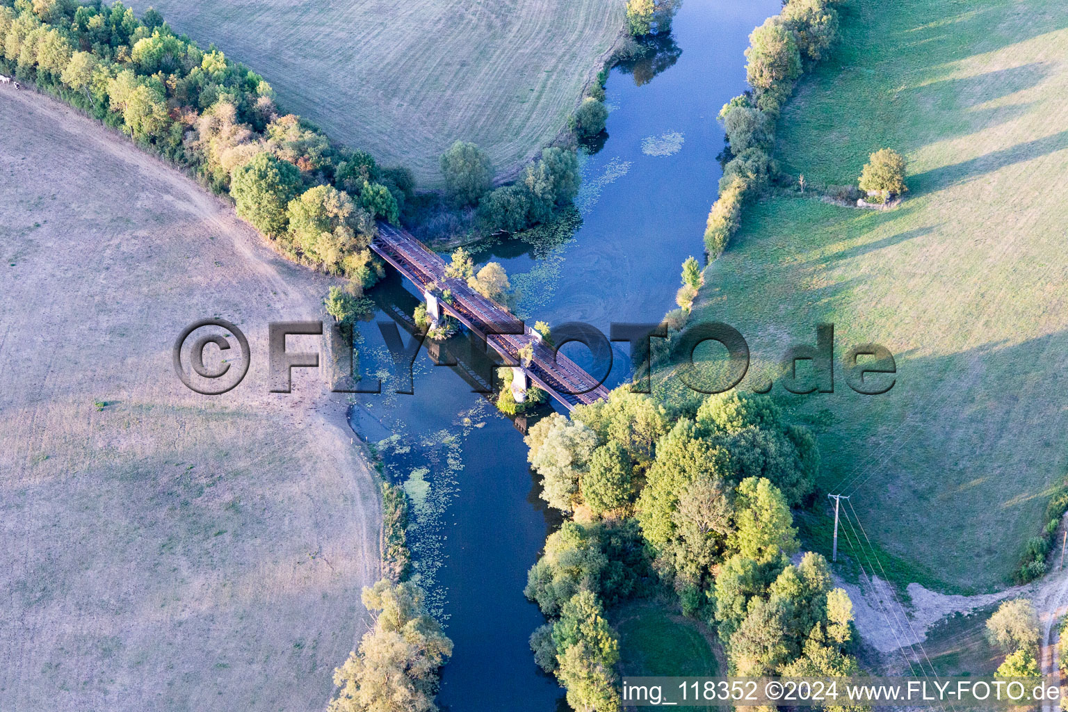 Bridge over the Maas/La Meuse in Sauvigny in the state Meuse, France