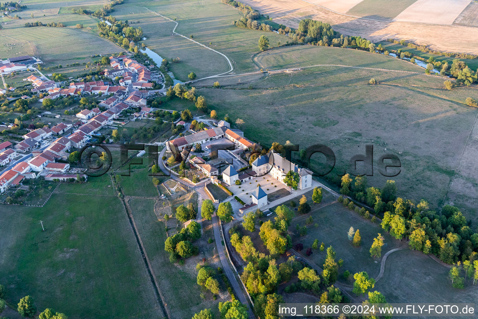 Aerial photograpy of Château de Montbras in Montbras in the state Meuse, France