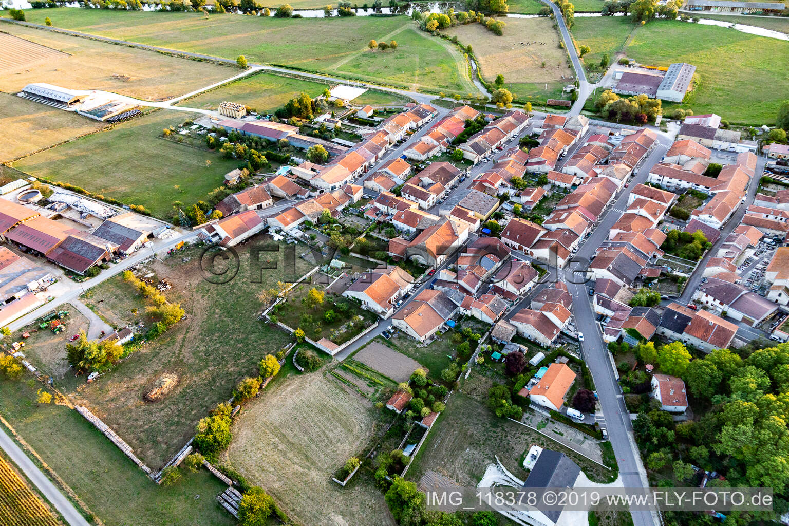 Aerial photograpy of Pagny-la-Blanche-Côte in the state Meuse, France