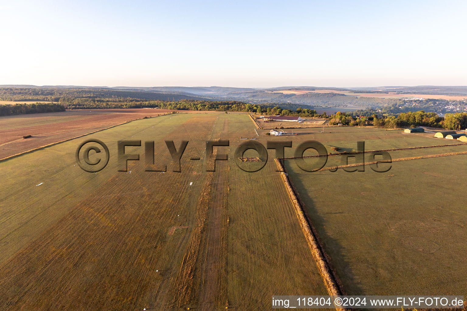 Aerial photograpy of Neufchateau Airport in Neufchâteau in the state Vosges, France