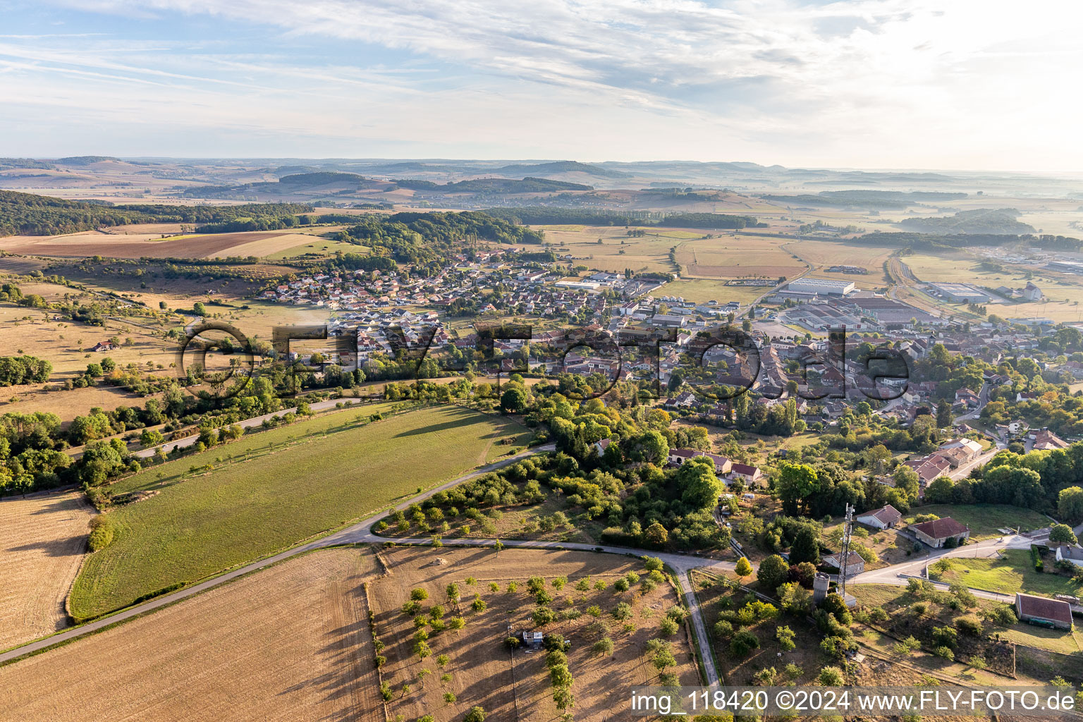 Aerial view of Châtenois(Vosges) in the state Vosges, France