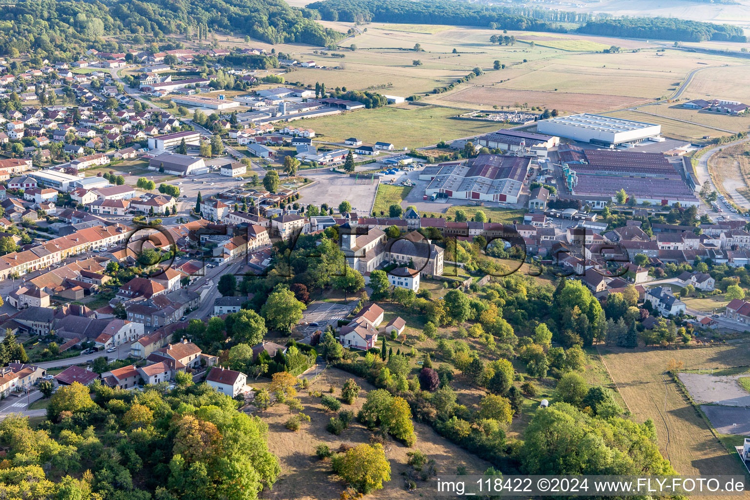 Châtenois in the state Vosges, France from the plane