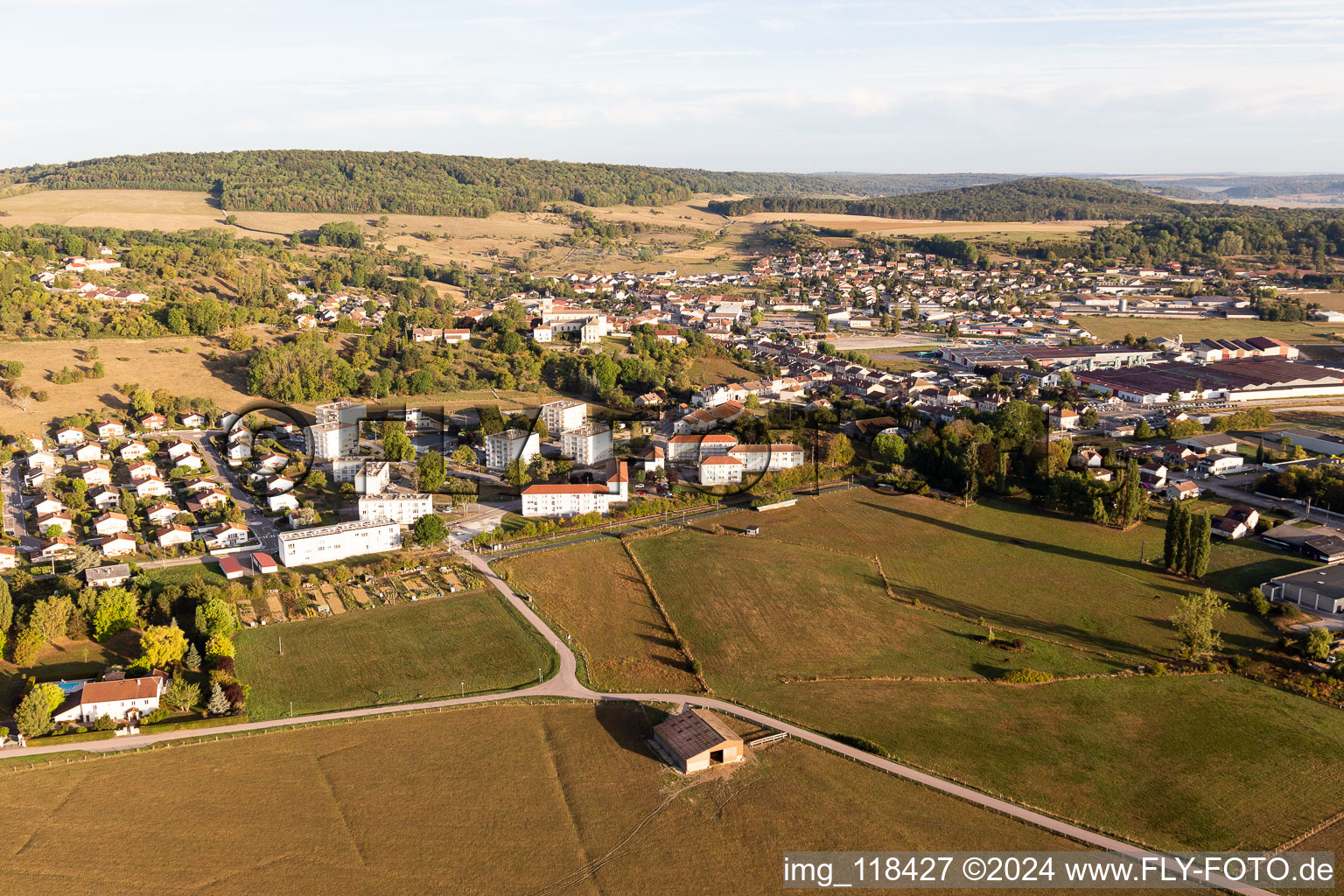 Châtenois in the state Vosges, France viewn from the air