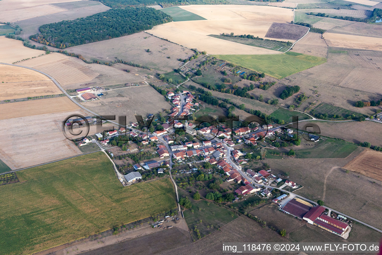 Aerial view of Epinal-Mirecourt Airport in Juvaincourt in the state Vosges, France