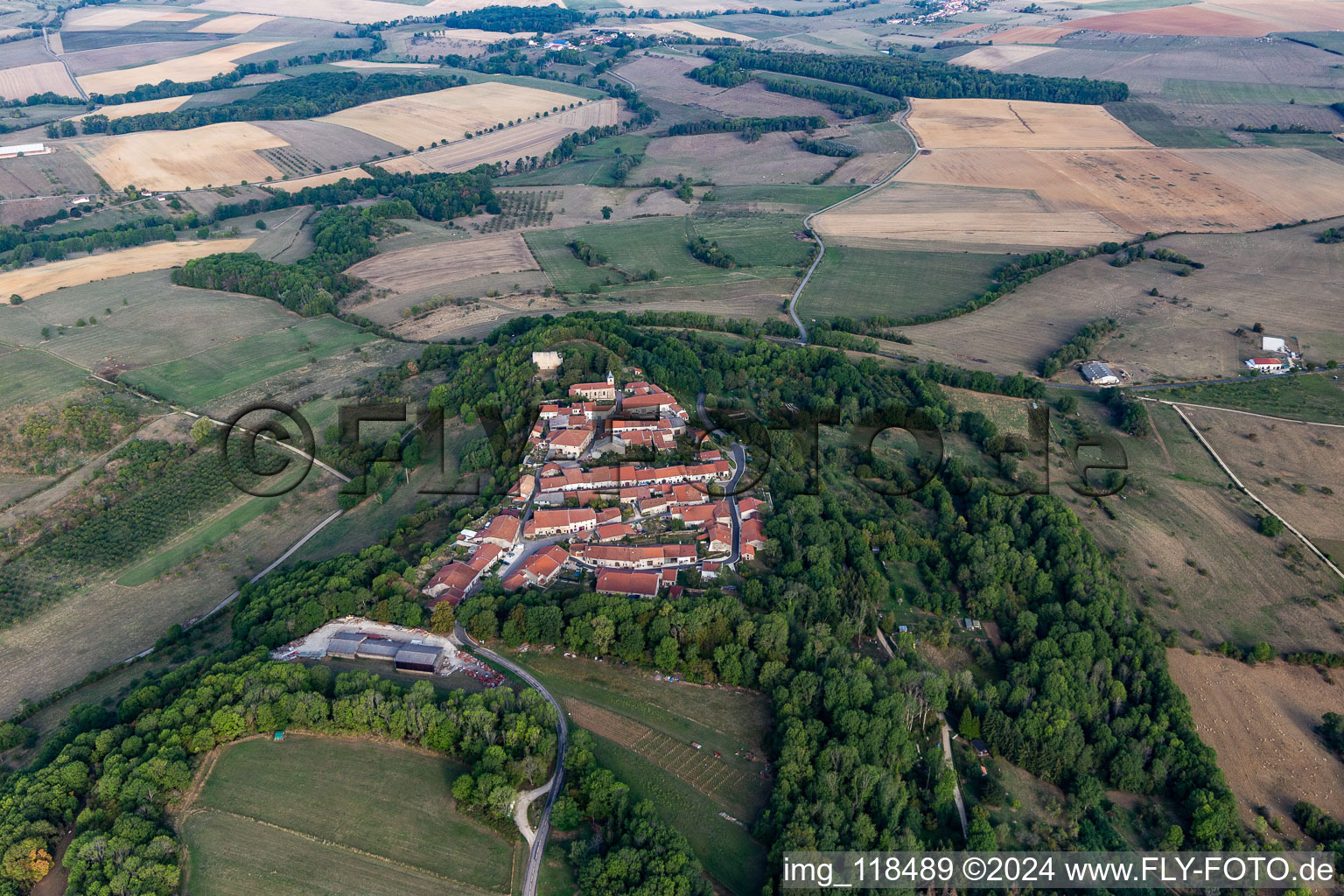 Aerial view of Vaudémont in the state Meurthe et Moselle, France