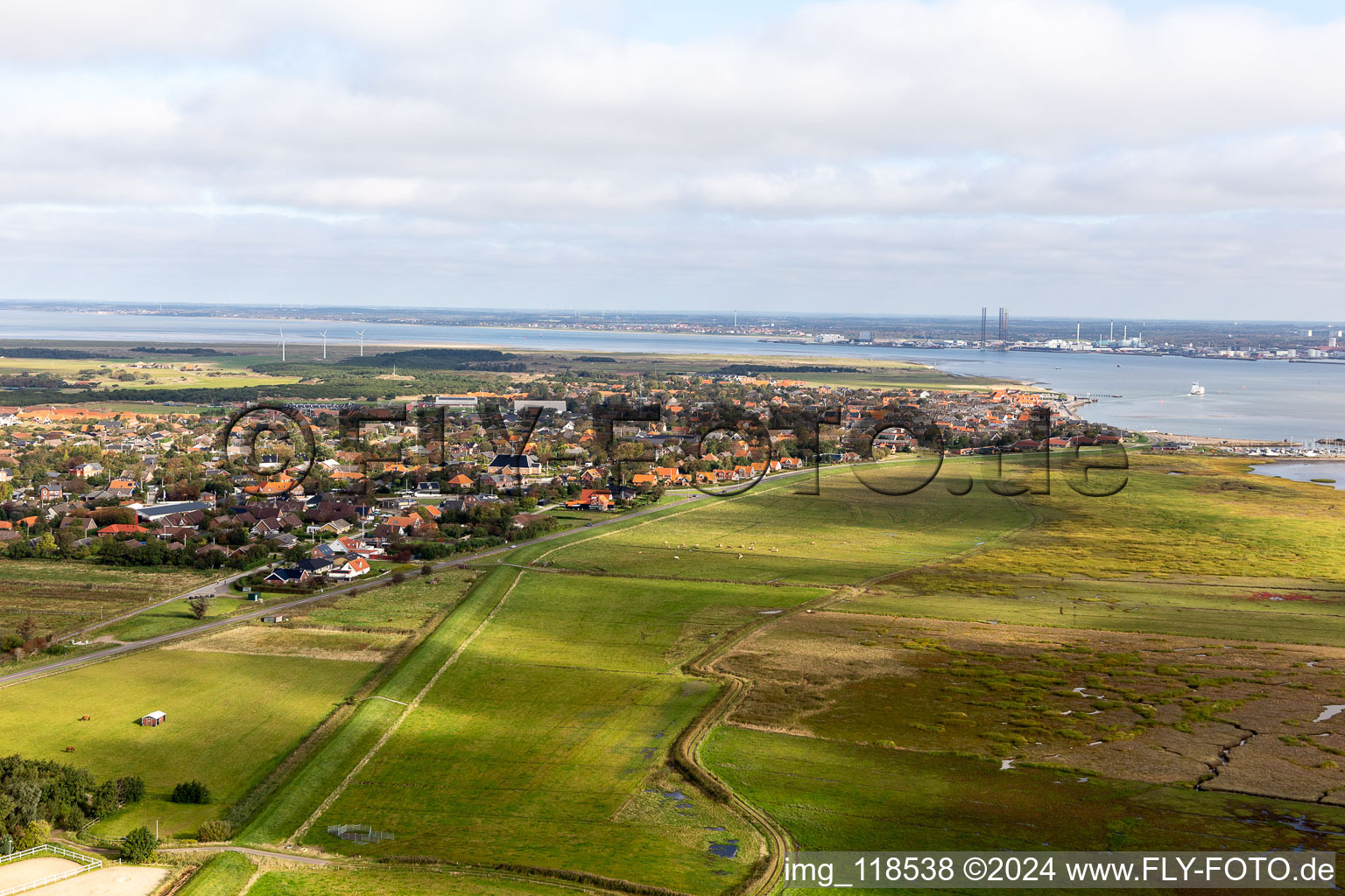 Fanø in the state South Denmark, Denmark from above