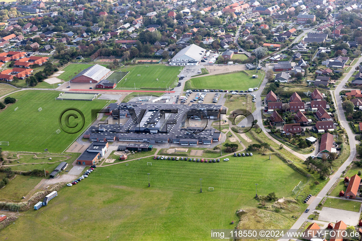 School and library in the district Nordby in Fanø in the state South Denmark, Denmark