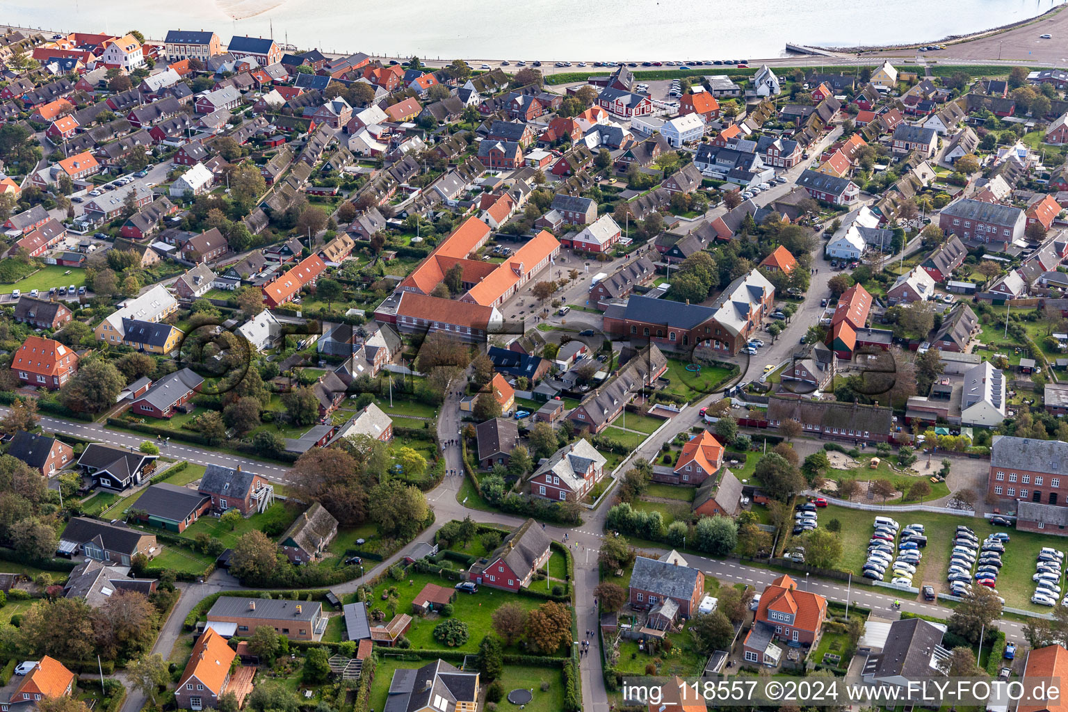 Fanø in the state South Denmark, Denmark seen from above