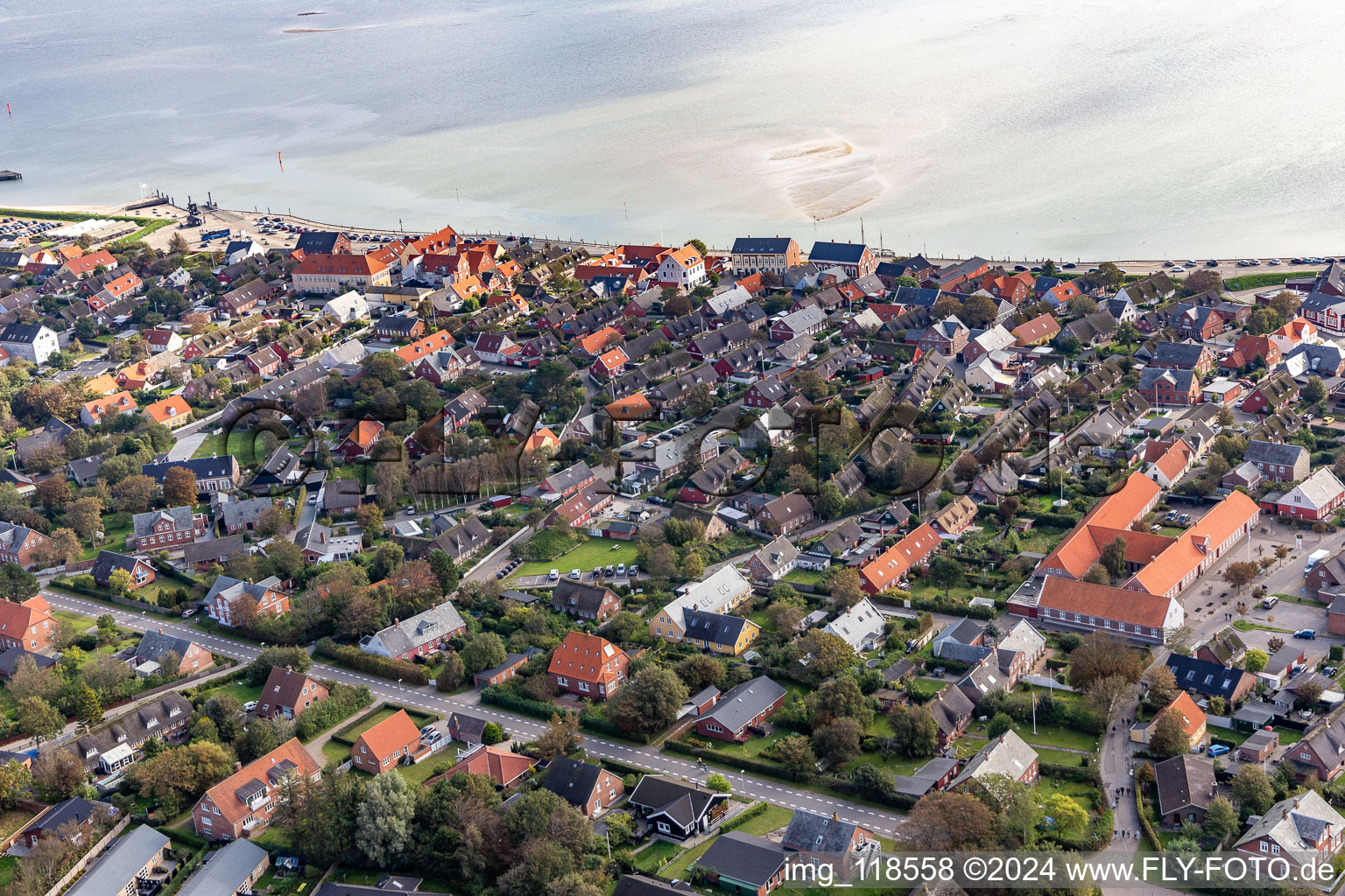 Fanø in the state South Denmark, Denmark from the plane