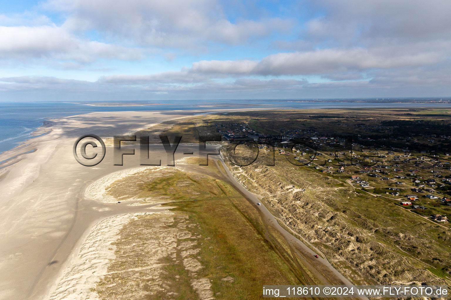 Fanø in the state South Denmark, Denmark from above