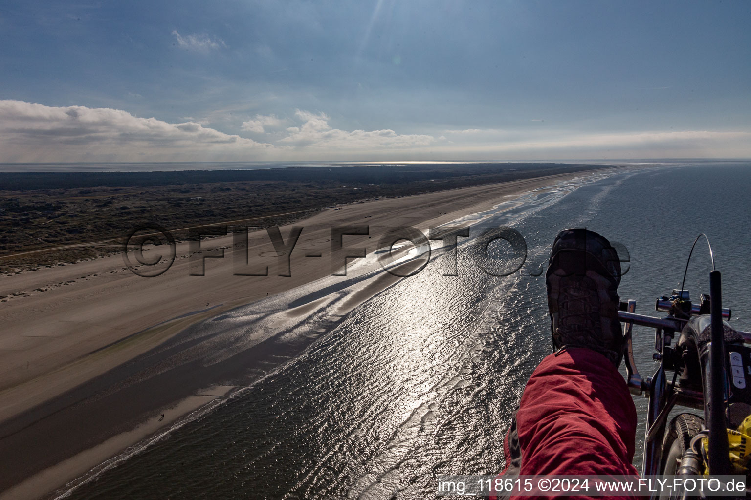 Fanø in the state South Denmark, Denmark from the plane