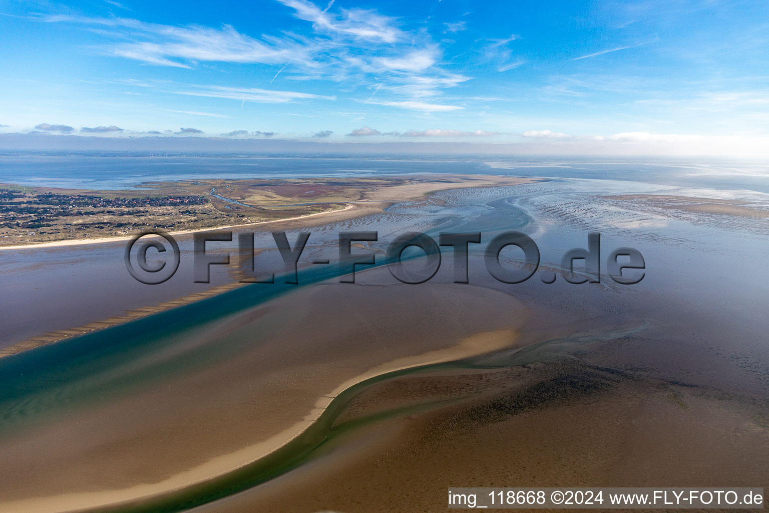 Bird's eye view of Fanø in the state South Denmark, Denmark