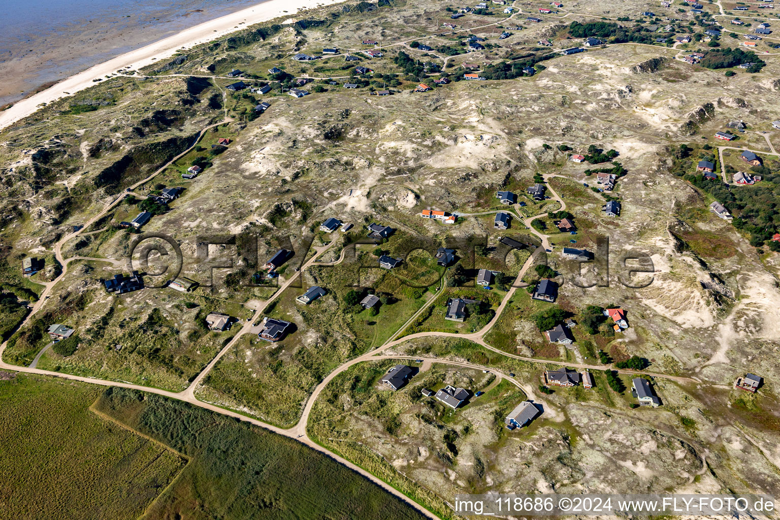 Aerial photograpy of Sønderho in the state South Denmark, Denmark