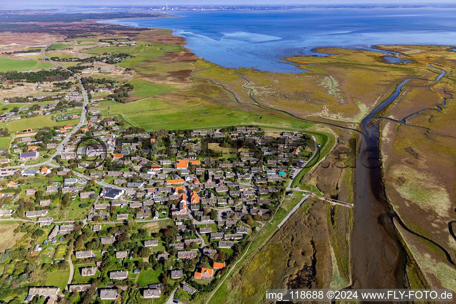 Fanø in the state South Denmark, Denmark from a drone