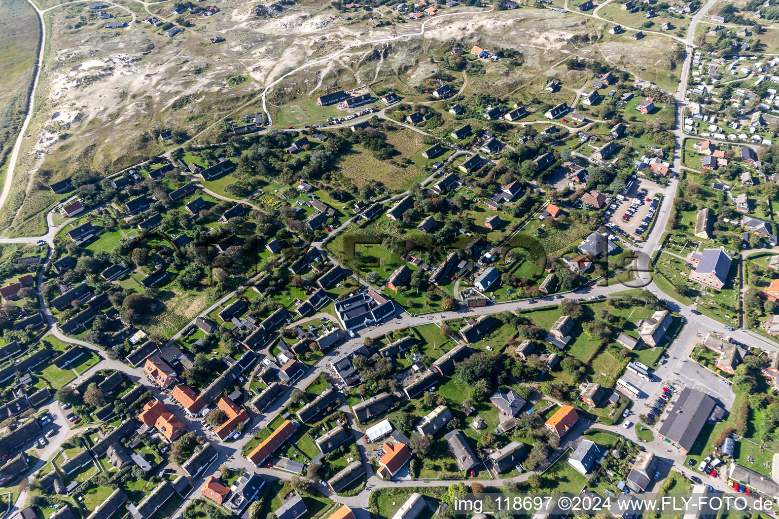 Aerial photograpy of Fanø in the state South Denmark, Denmark